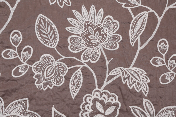 Thibaut Brunello AW26106 Embroidered Drapery Fabric in Natural 