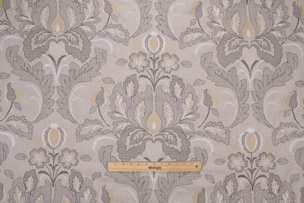 Anna French Trumpet Embroidery AW26118 Embroidered Decorator Fabric in Natural 