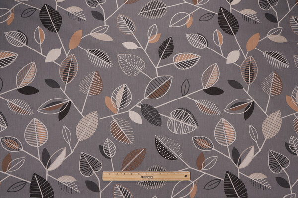 Covington Carson Printed Cotton Drapery Fabric in 915-Urban Grey 