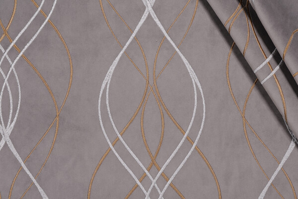 Covington Rialto Embroidered Velvet Upholstery Fabric in 9-Graphite 