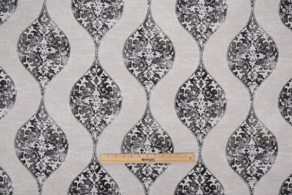 Magnolia Home Romano Printed Cotton Drapery Fabric in Pewter 