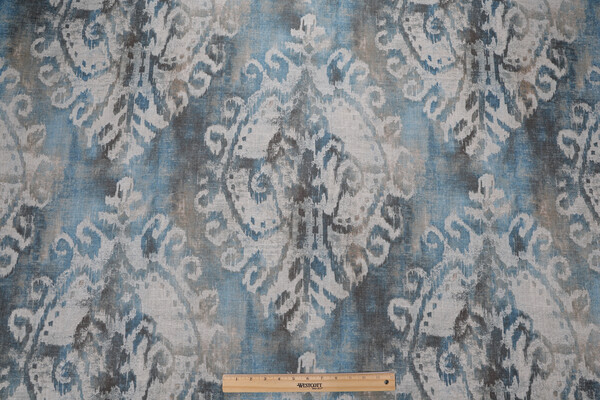 Covington Soledad Printed Linen Blend Drapery Fabric in 50-Nile 