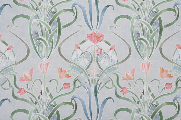 Hamilton Hanover Printed Cotton Drapery Fabric in Pool 