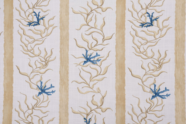 Hamilton Harbor Town Printed Cotton Drapery Fabric in Beach 