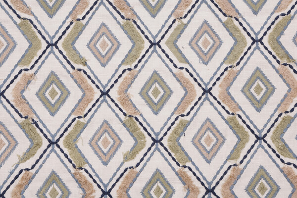 Hamilton Diamondale Embroidered Drapery Fabric in Sage 