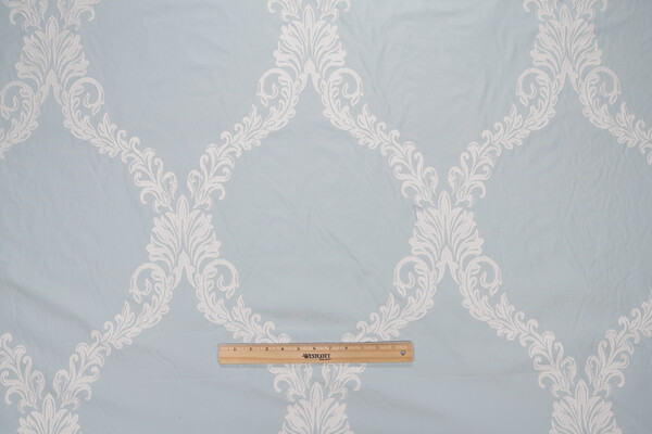 Thibaut Olbia AF26142 Embroidered Drapery Fabric in Aqua 