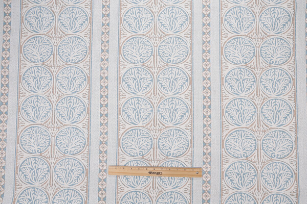 Thibaut Fair Isle F988734 Printed Cotton Drapery Fabric in Aqua 