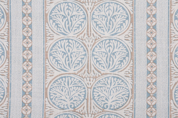 Thibaut Fair Isle F988734 Printed Cotton Drapery Fabric in Aqua 