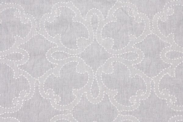 Thibaut Park Slope W764118 Embroidered Sheer Linen Drapery Fabric in Cream 