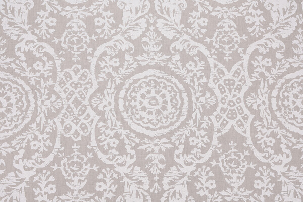 Thibaut Sansome F94155 Printed Linen Blend Drapery Fabric in White on Natural 