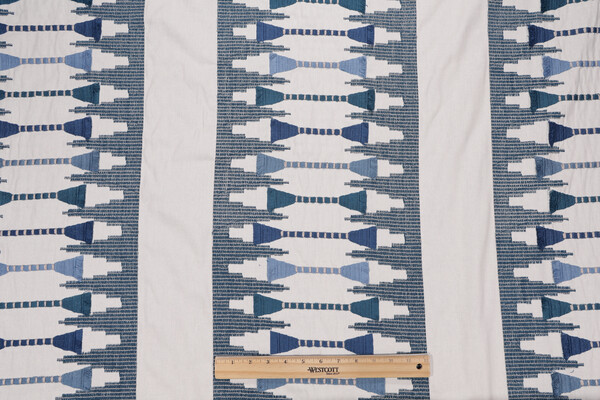 P Kaufmann Le Souk Embroidered Drapery Fabric in Lapis 