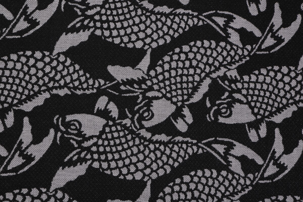 Sunbrella Koi Wave Woven Solution Dyed Acrylic Outdoor Fabric in Charcoal 