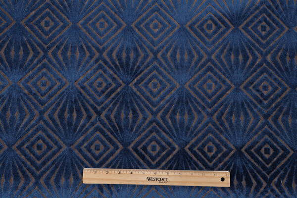 Gee-Oh Velvet Upholstery Fabric in Delft 