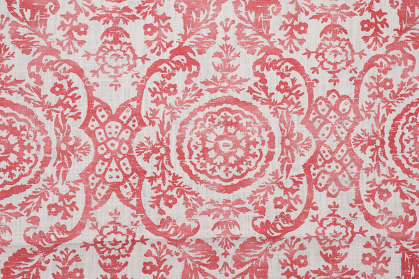 Thibaut Sansome F94152 Printed Linen Blend Drapery Fabric in Red