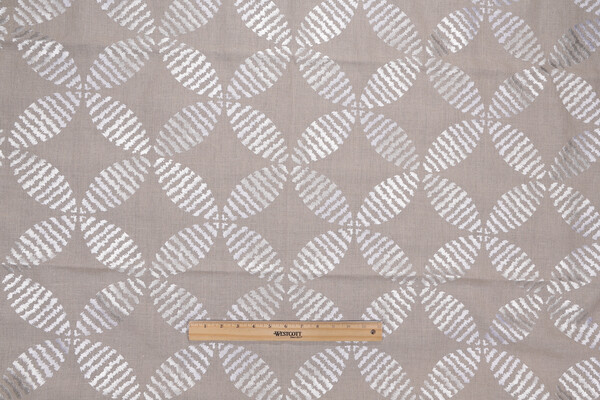 Anna French Zoom AW9103 Embroidered Linen Drapery Fabric in Natural for Thibaut