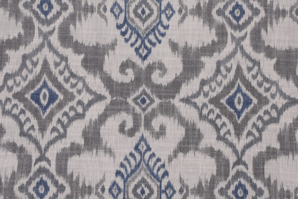 Covington Kantha Printed Linen Blend Drapery Fabric in 91-Smoke 