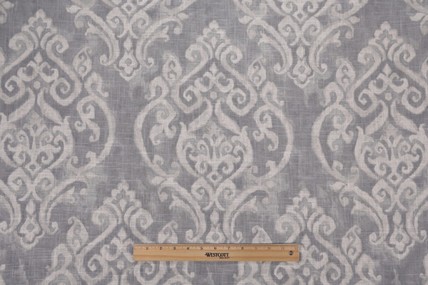 Covington Natalia Printed Linen Blend Drapery Fabric in 91-Smoke 