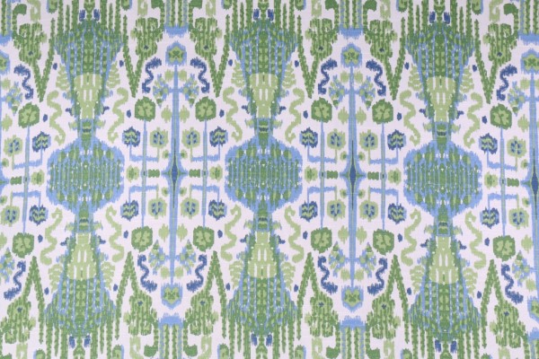 Sample of Lacefield Bombay Printed Cotton Drapery Fabric in Kelly 