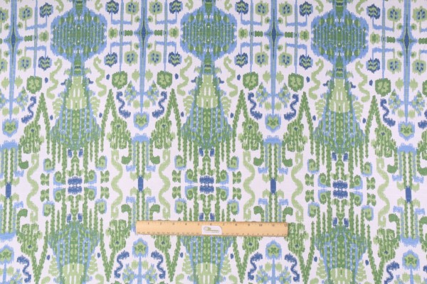 Sample of Lacefield Bombay Printed Cotton Drapery Fabric in Kelly 