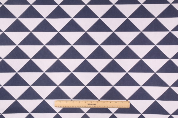 Premier Prints Dimensions Printed Cotton Drapery Fabric in Navy 