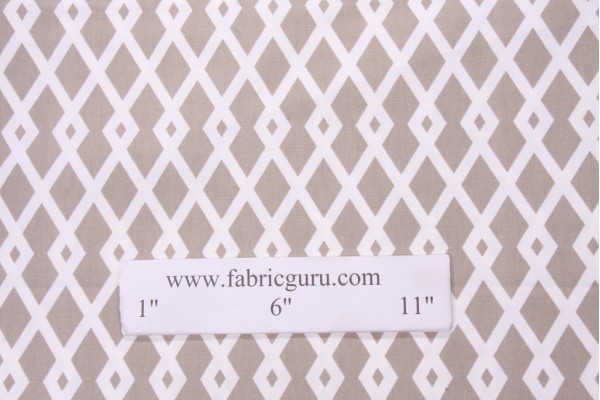 Robert Allen Graphic Fret Drapery Fabric in Flax 