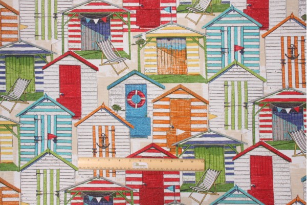 Richloom Beach Hut Printed Poly Outdoor Fabric in Cabana 