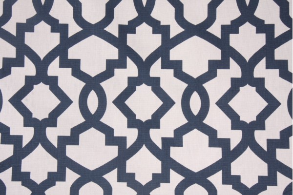 Sample of Premier Prints Sheffield Printed Cotton Drapery Fabric in Premier Navy