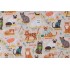 Olivia Gibbs Quirky Cats - Cat Breeds Chart Printed Cotton Craft Fabric in Beige for Timeless Treasures 