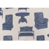 Scalamandre Printed Drapery Fabric in Porcelain Blue