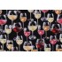 Dona Gelsinger Fabrics Of SoHo Wine Country - Wine Glasses Printed Cotton Craft Fabric in Black for Timeless Treasures 