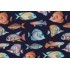 Dear Stella Terrain Of Thought - Off the Hook Printed Cotton Craft Fabric in Moonlight 