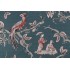 Paonne Printed Linen Decorator Fabric in Spruce