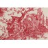 Thibaut Chateau De Loir F97301 Printed Cotton Drapery Fabric in Red on Cream