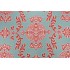 Thibaut Halie F936113 Printed Linen Blend Drapery Fabric in Aqua and Coral