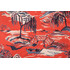 Hamilton Yama Printed Cotton Drapery Fabric in Pomegranate