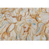 Wavy Floral Printed Linen Drapery Fabric in Mustard/Light Blue