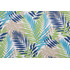 Coastal Palm Printed Polyester Outdoor Fabric in Blue/Green 