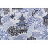 Mill Creek Tea House-Briard Printed Cotton Blend Drapery Fabric in Ocean Blue