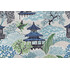 Mill Creek Tea House-Briard Printed Cotton Blend Drapery Fabric in Seawind