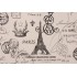 Premier French Stamp Printed Cotton Drapery Fabric in Onyx/Natural